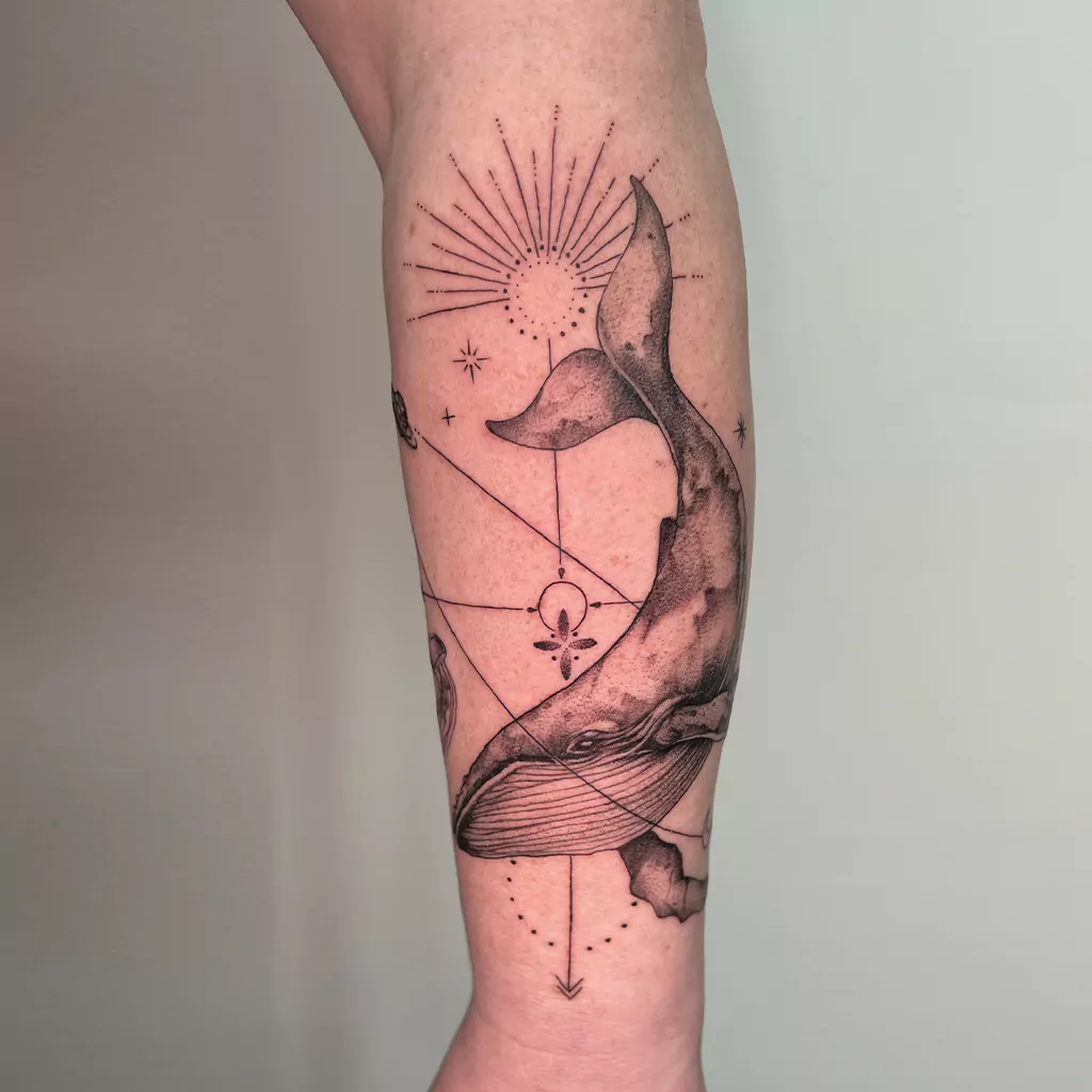 fineline tattoo eines Wales