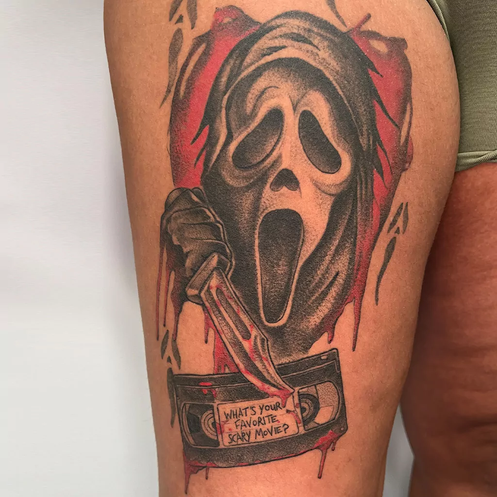 trash style horror tattoo von scary movie